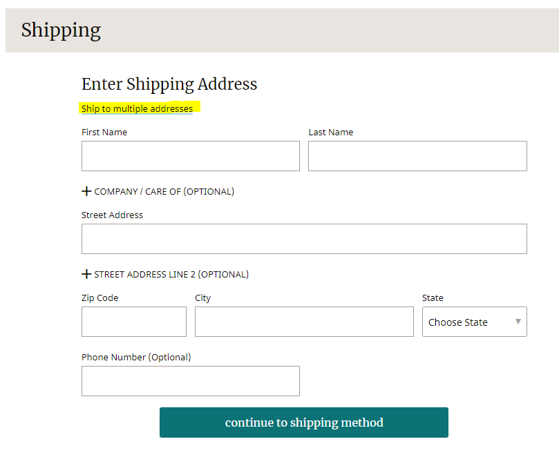 Shipping Information